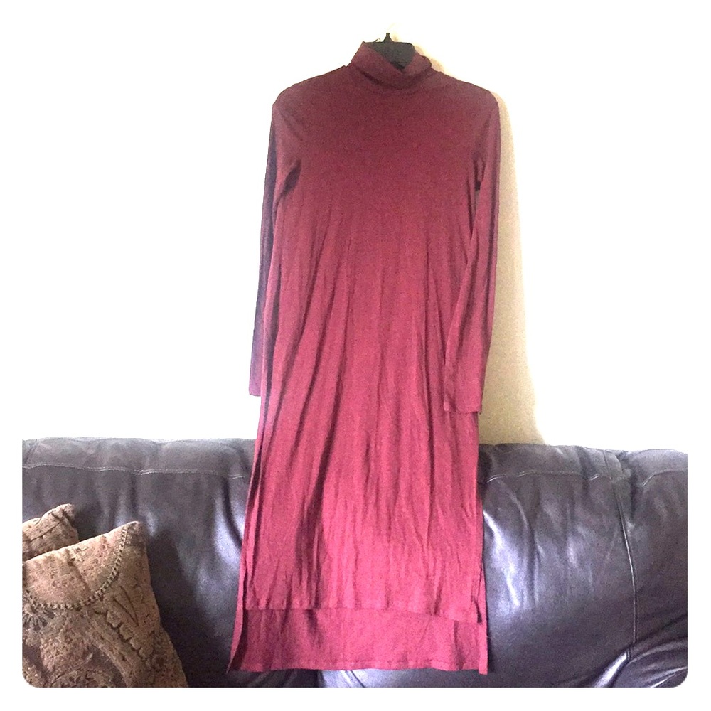 New Zara Slitted Burgundy Shirt/Dress- Size Small